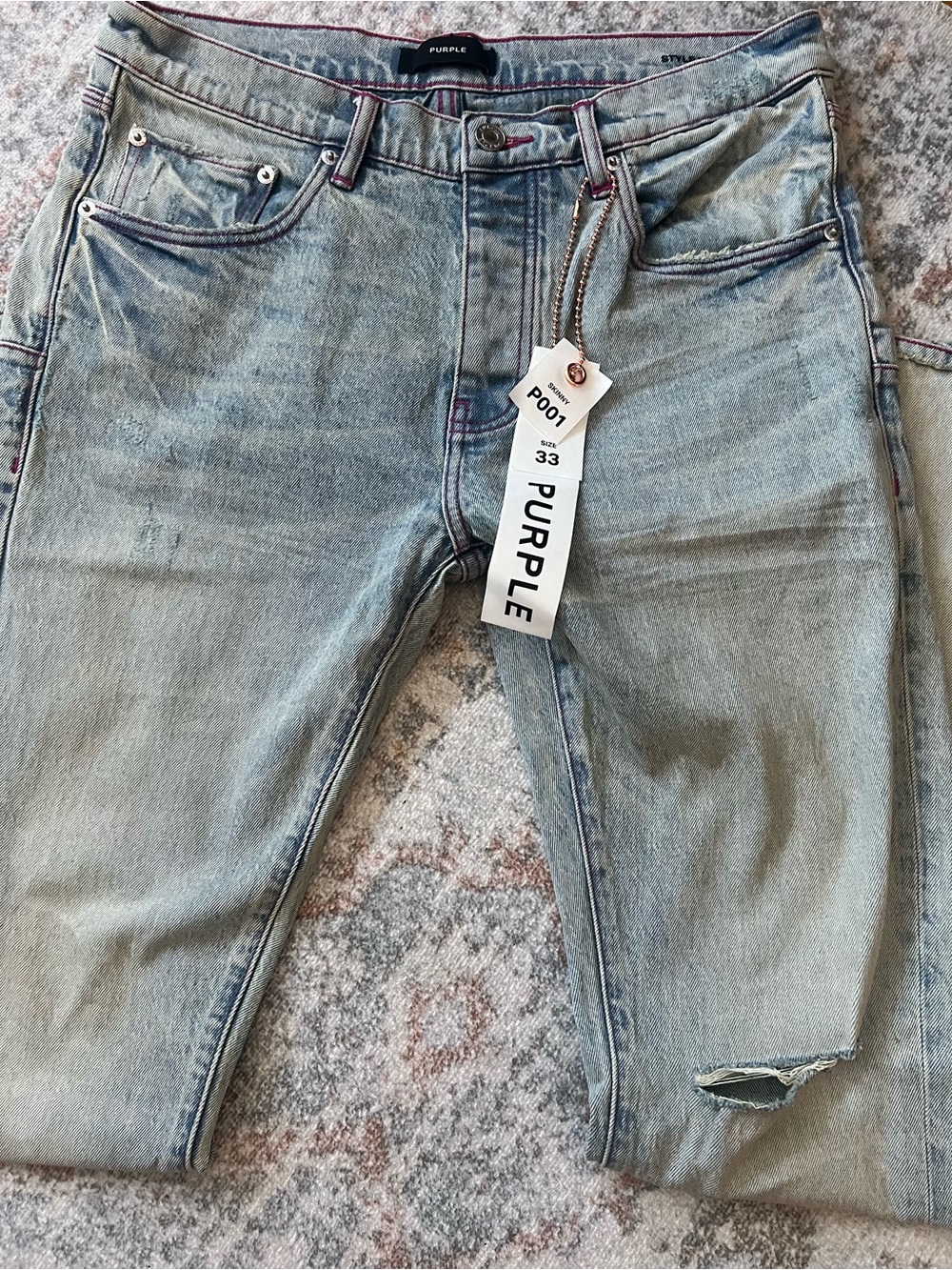 Purple Brand Men’s Skinny Jeans in Light Blue Wash - Size 33, tags attached - Picture 13 of 16